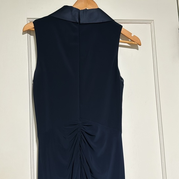 Adrianna Papell Women’s Jersey Tuxedo Gown - Navy, Size 6 - Picture 11 of 13